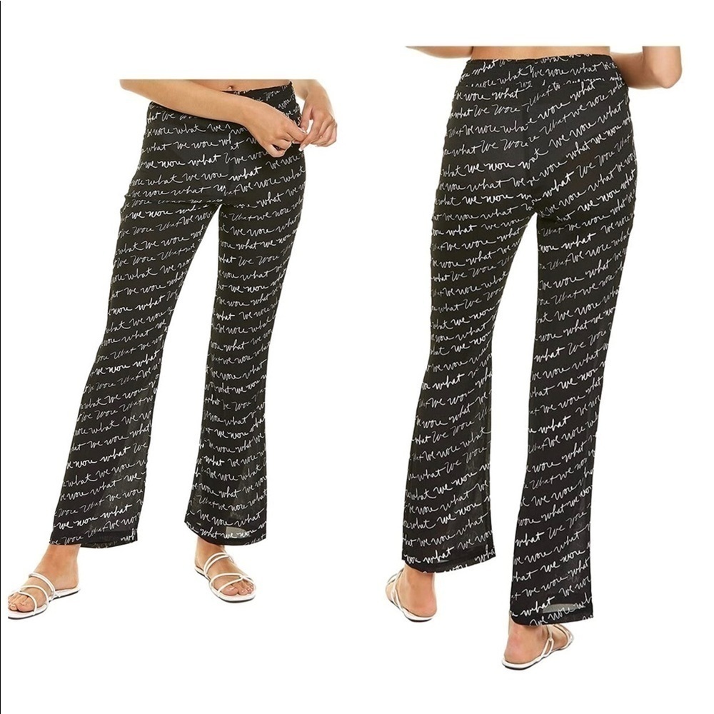 WEWOREWHAT Smocked Georgette High Rise Flare Pant